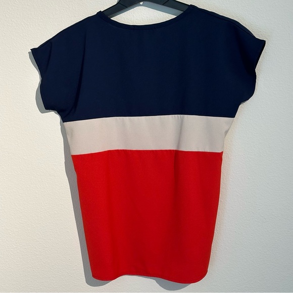 RH Blue and White Boxy Cuffed Sleeve Tee - Picture 3 of 3